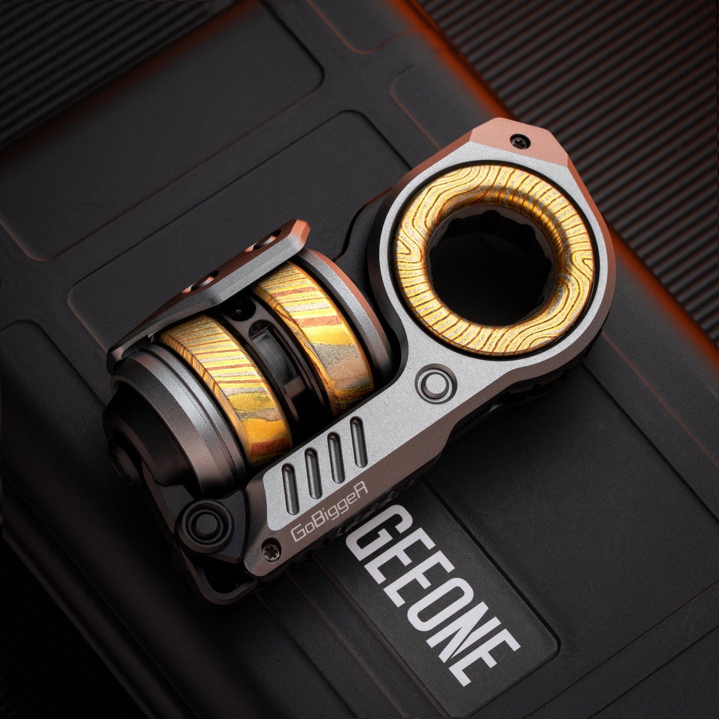 GoBiggeR Fidget Slider Sinian Lite (Youth Edition) Sinian (DIY version) / Aluminum silver + Titanium rotor + Pickling Mokume (4parts)