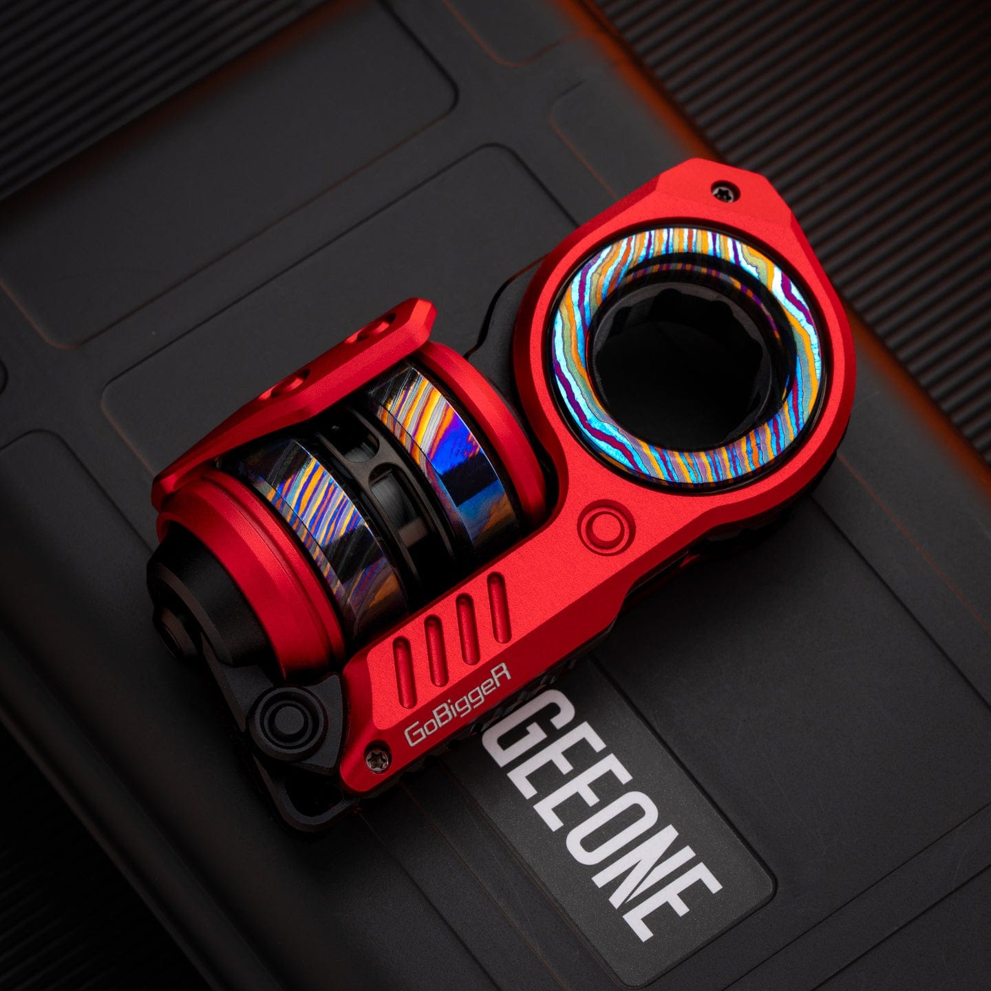 GoBiggeR Fidget Slider Sinian Lite (Youth Edition) Sinian Lite(DIY version) / Aluminum black&red + Titanium rotor + Zircuti (4parts)