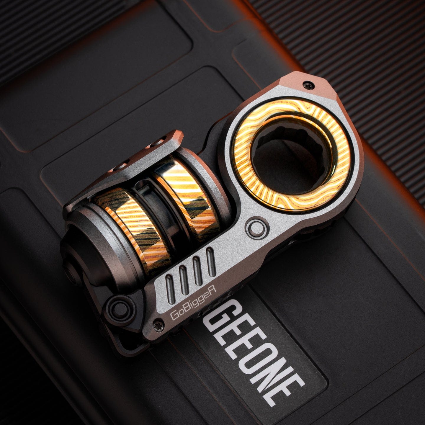 GoBiggeR Fidget Slider Sinian Lite (Youth Edition) Sinian Lite(DIY version) / Aluminum silver + Titanium rotor + Polished Mokume (4parts)