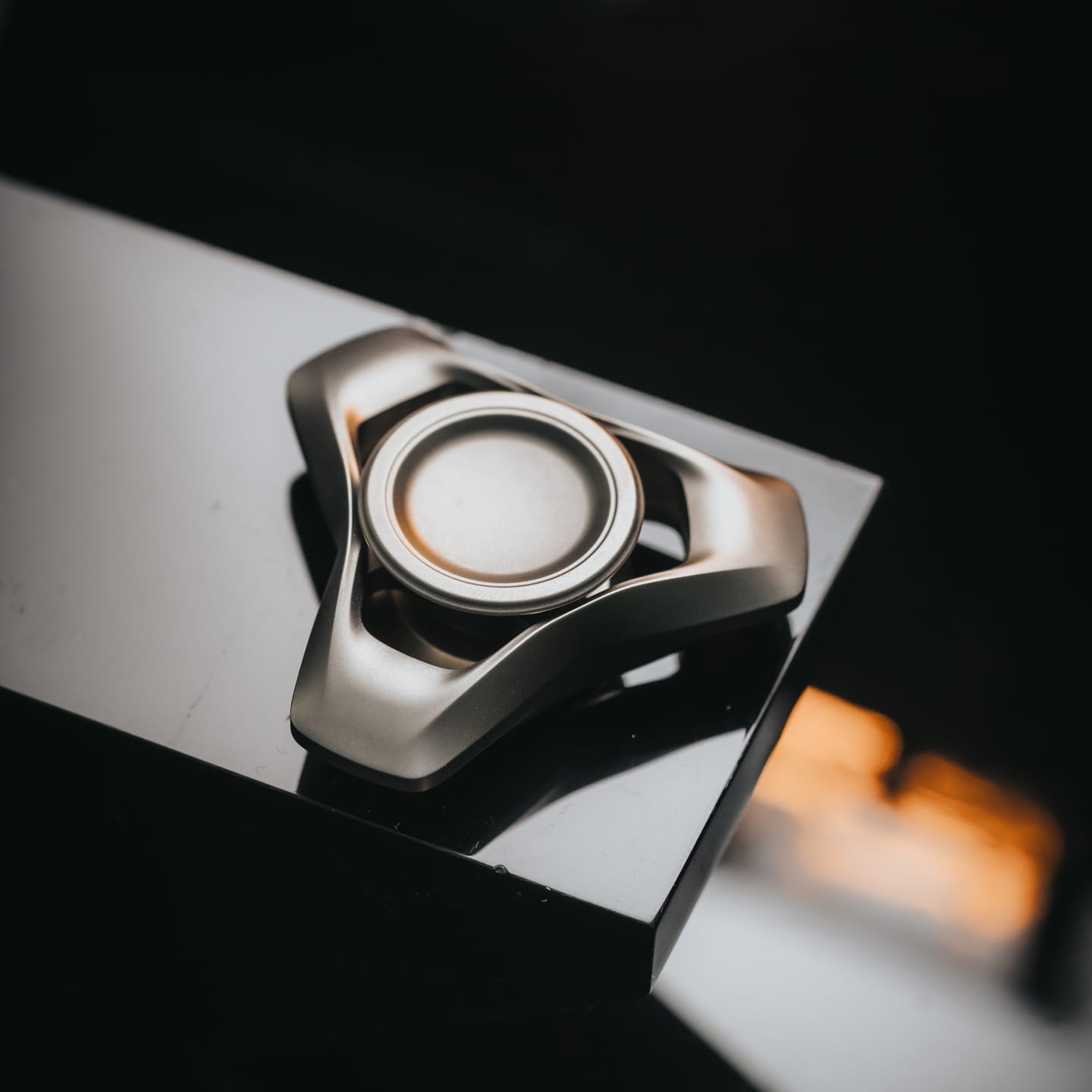 Hand Pois Fidget Spinner Liquid Air Blasted Stainless Steel