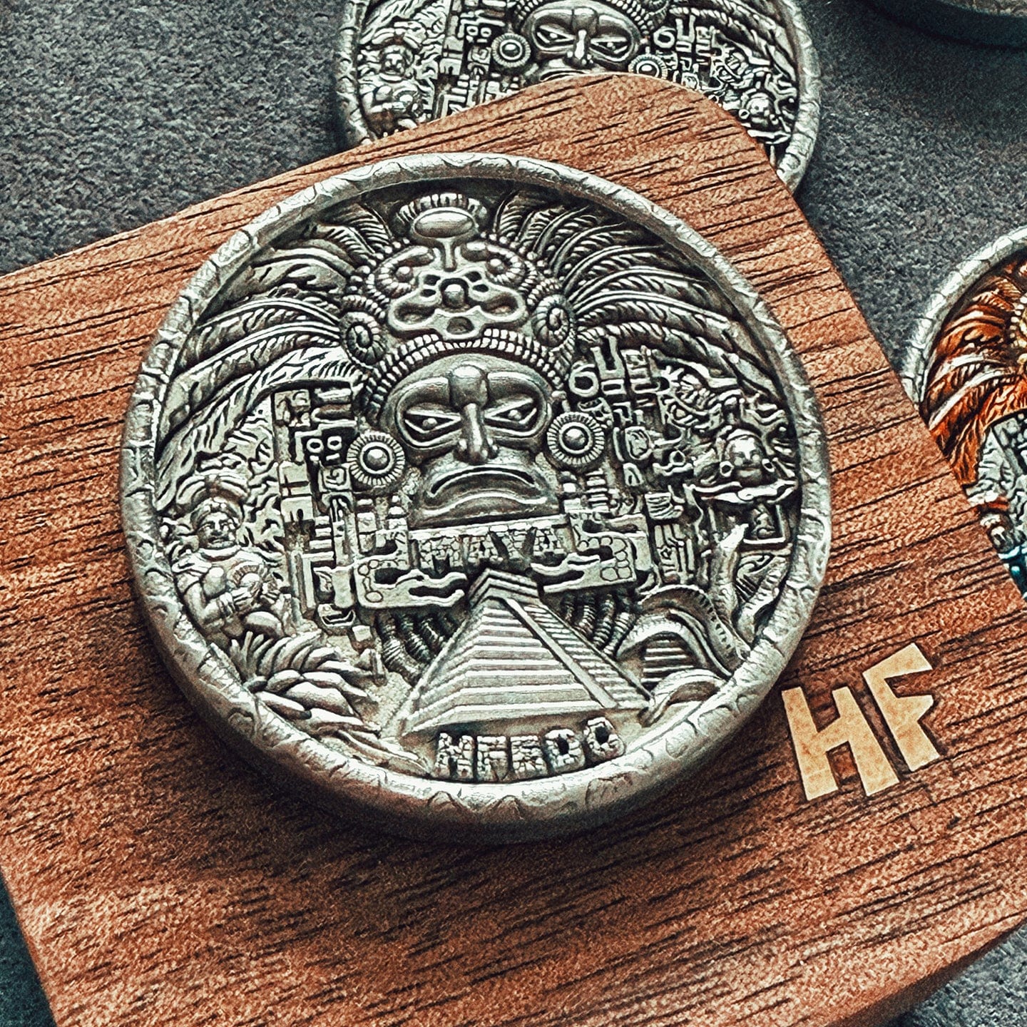 HF EDC 只禁优惠代码 Ding Ding Coin Engraved 316L Stainless Steel-Maya Relic