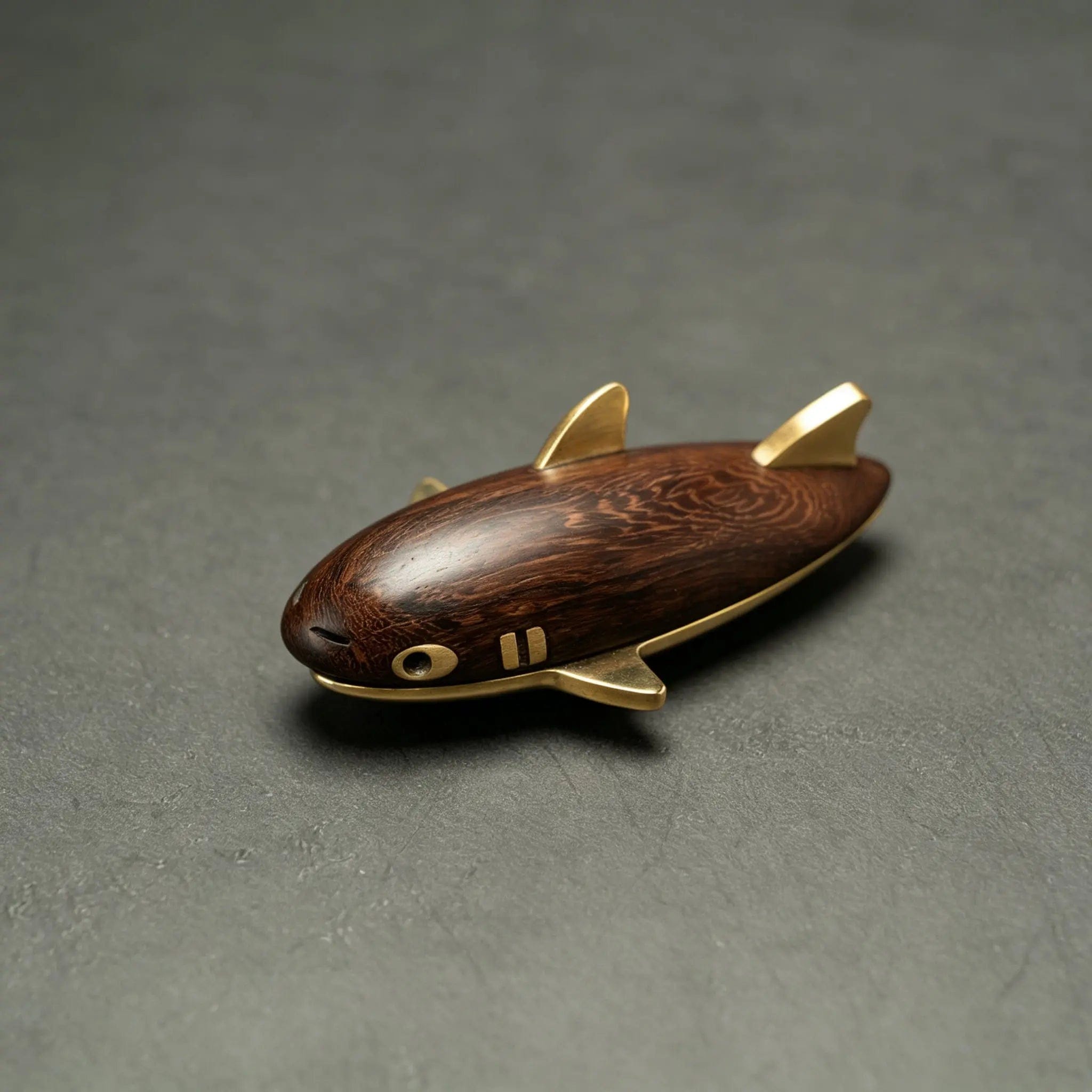 HF EDC Fidget Slider Red Bean Shark Purple Oil Pear + Brass (max)