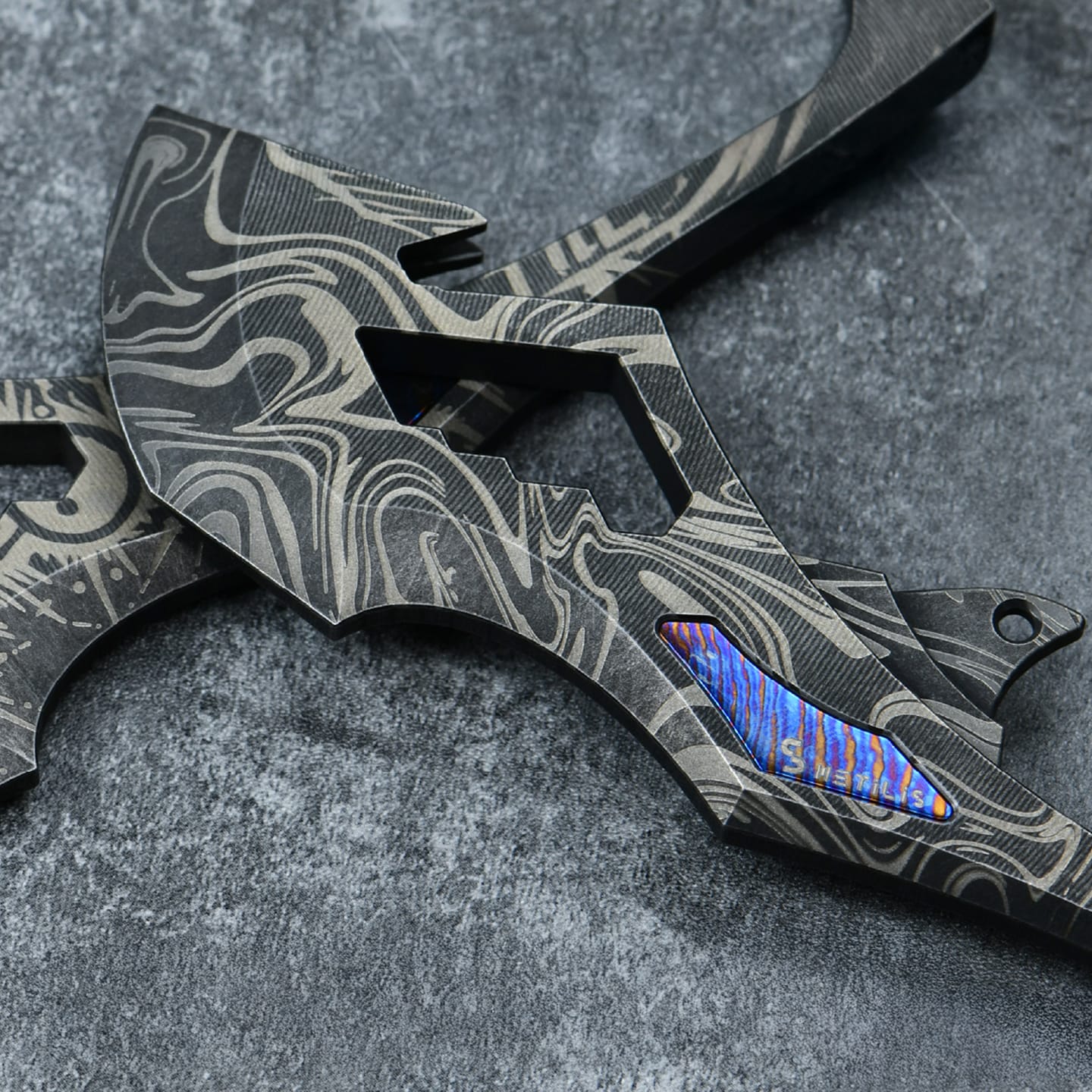 METILIS Multi Tool Depen Tactical Crowbar Stainless Steel+Mokuti (flowing cloud meteor pattern)