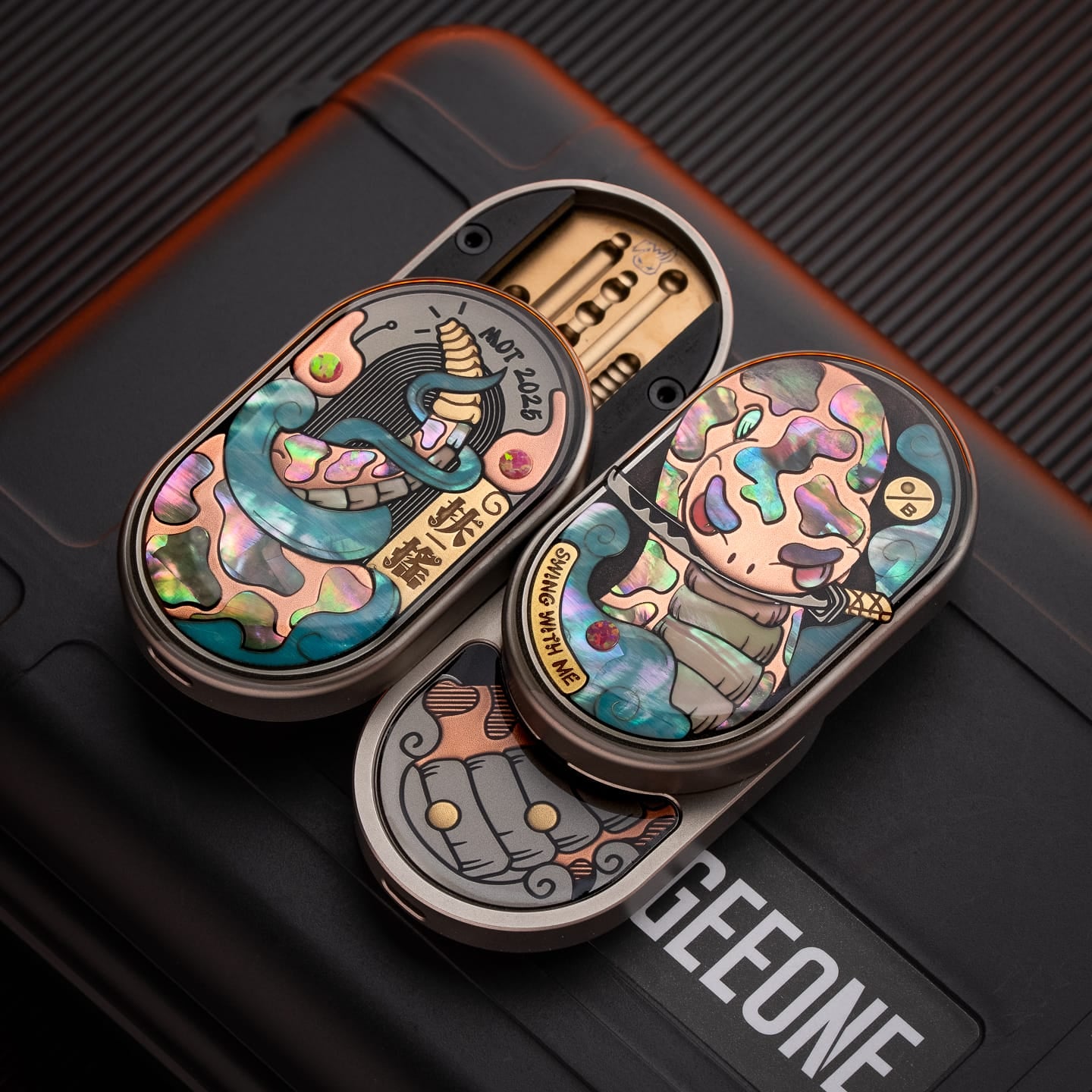 正規品　MOT Groove Slider フィジェットトイ　EDC Ti製 MOT, Groove Pro, Fidget Slider, Titanium Fidget Toy, Adjustable