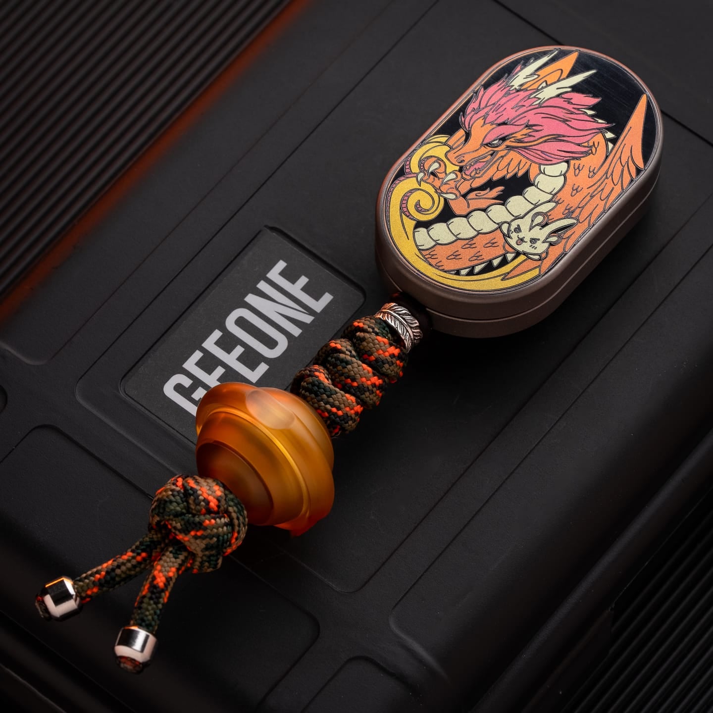 MOT Fidget Slider Groove Slider Braiding Set / Titanium-orange dragon+Planet Bead Braiding Set