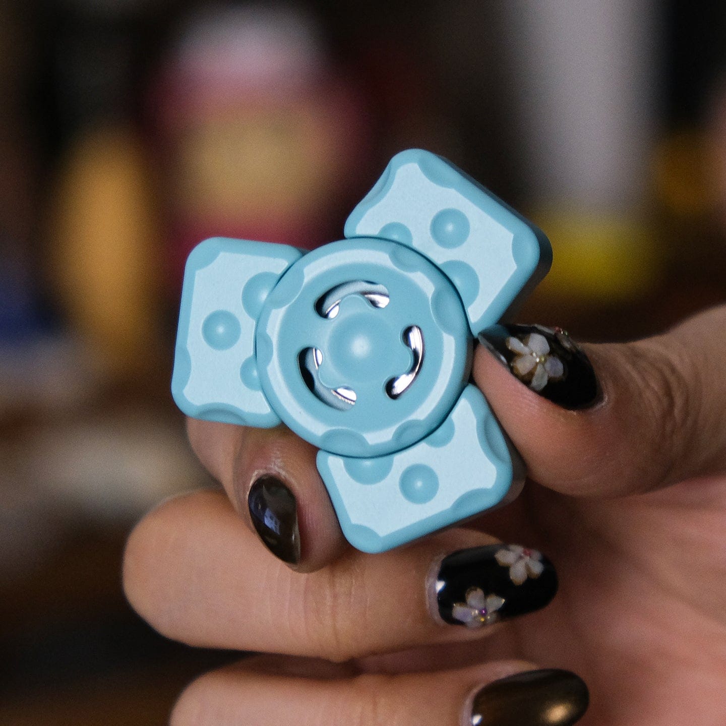 OS EDC 只禁优惠代码 Cheese Spinner Stainless Steel/ceramic coating-blue