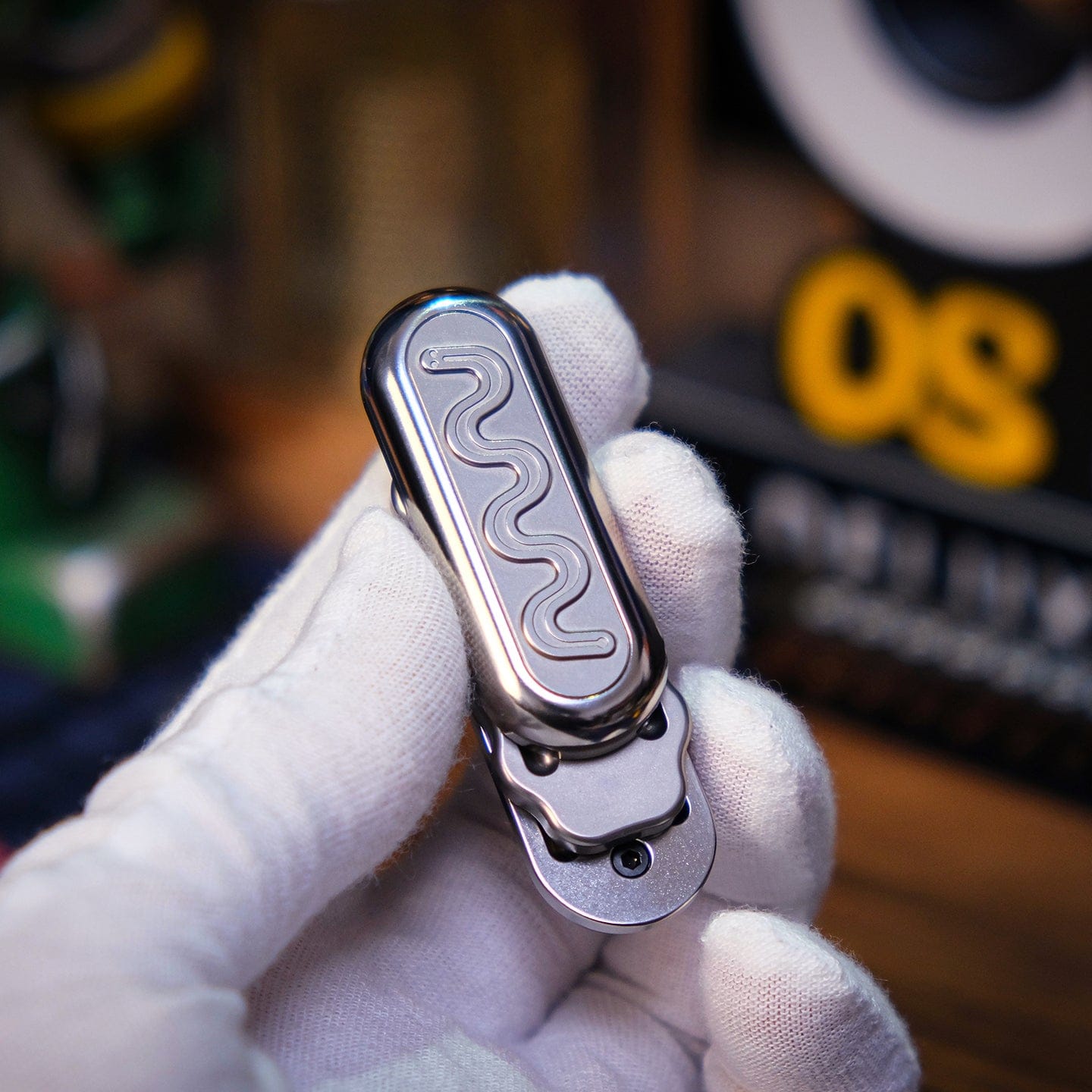 【正規品】OS EDC MINI BURGER SS製 フィジェットトイ EDC OS EDC, MINI Burger, Mechanical Slider, Fidget Slider