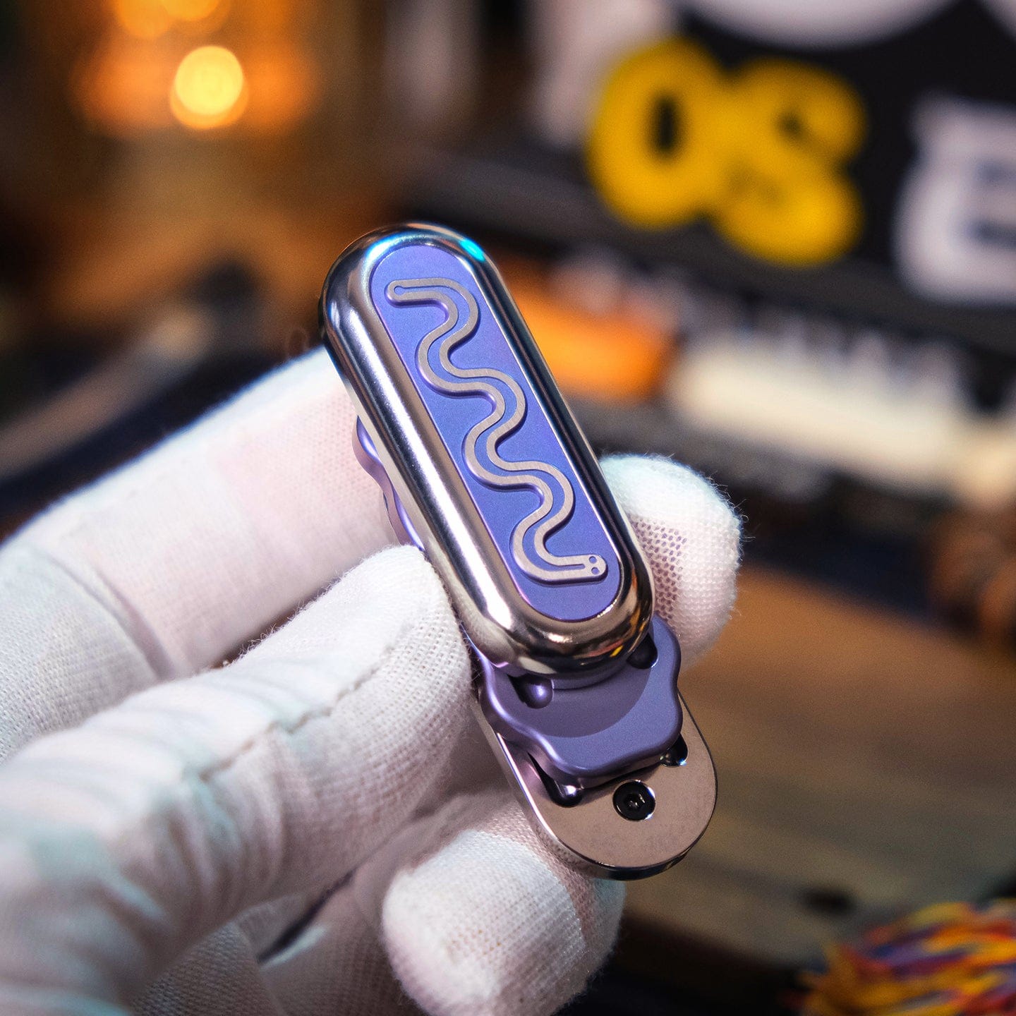 OS EDC 只禁优惠代码 MINI Burger Mechanical Slider Titanium purple