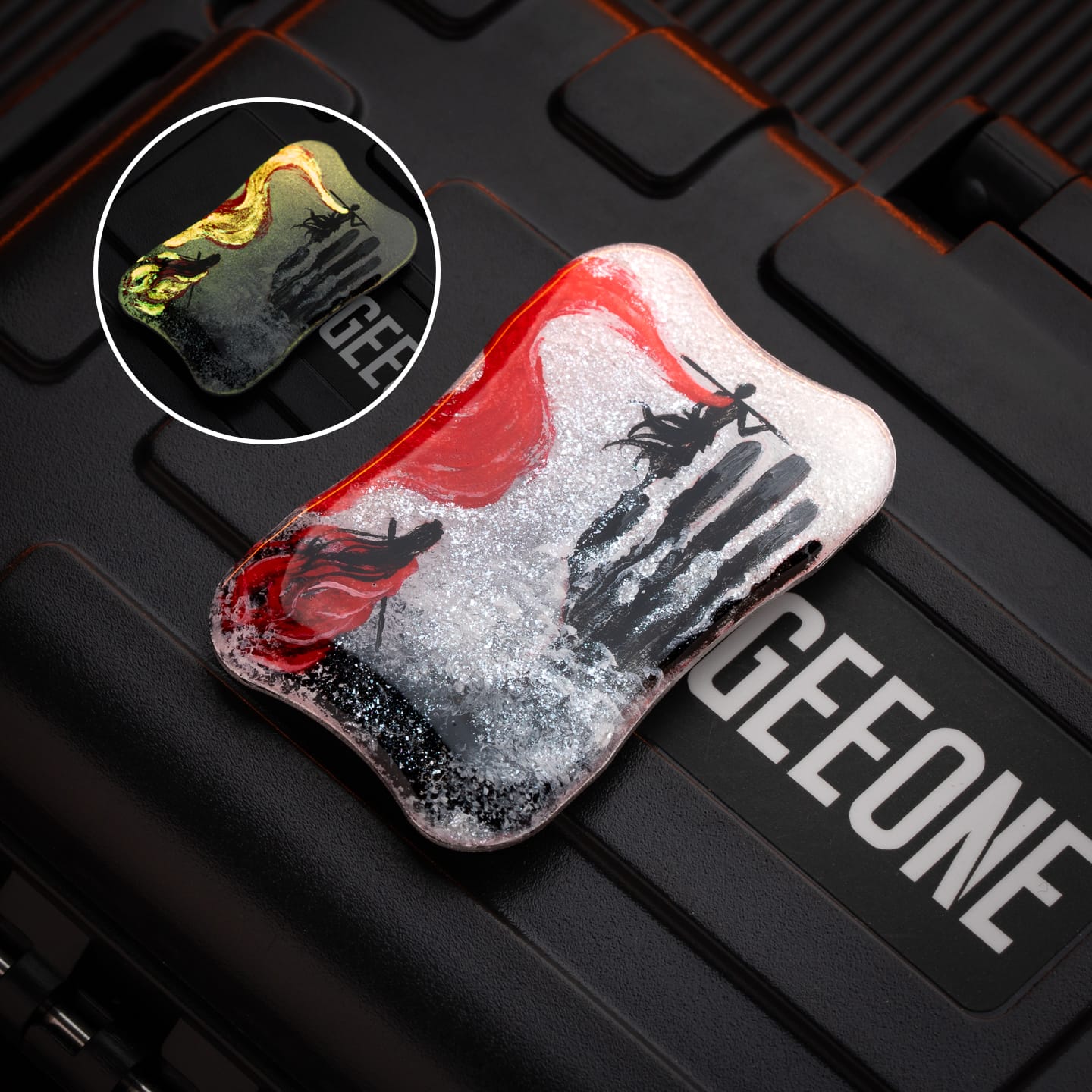 Peacock Fidget Slider Aura Sand Aura Sand Plate-Cloisonné / Lifelong live V.2-1pc (hand-drawn) without main body