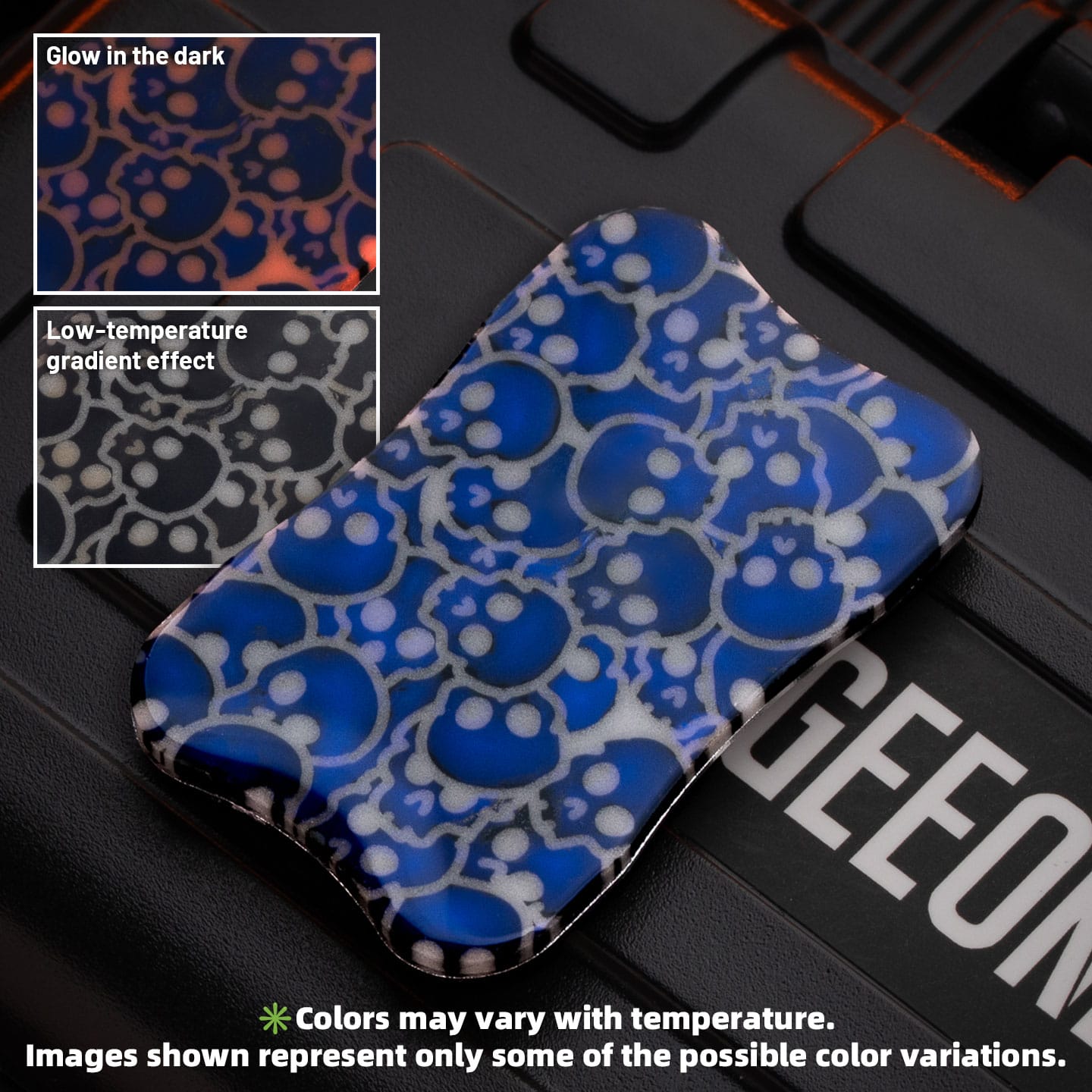 Peacock Fidget Slider Aura Sand Aura Sand Plate (without main body) / Black Bone (1pc) - Glow in the dark