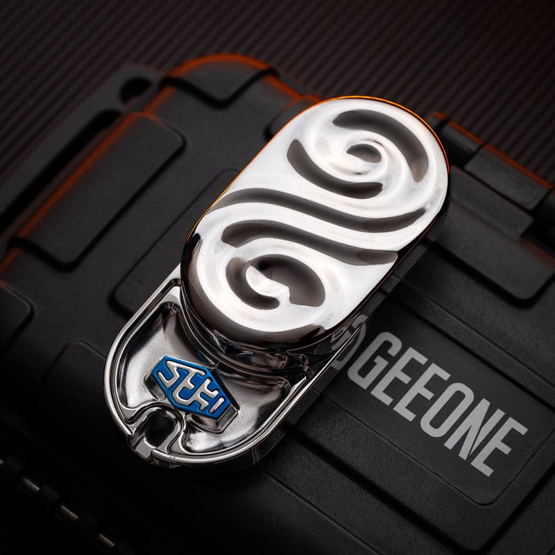 SEKI Fidget Slider Ripple2.0-Rain Polished Stainless Steel-SEKI logo plate