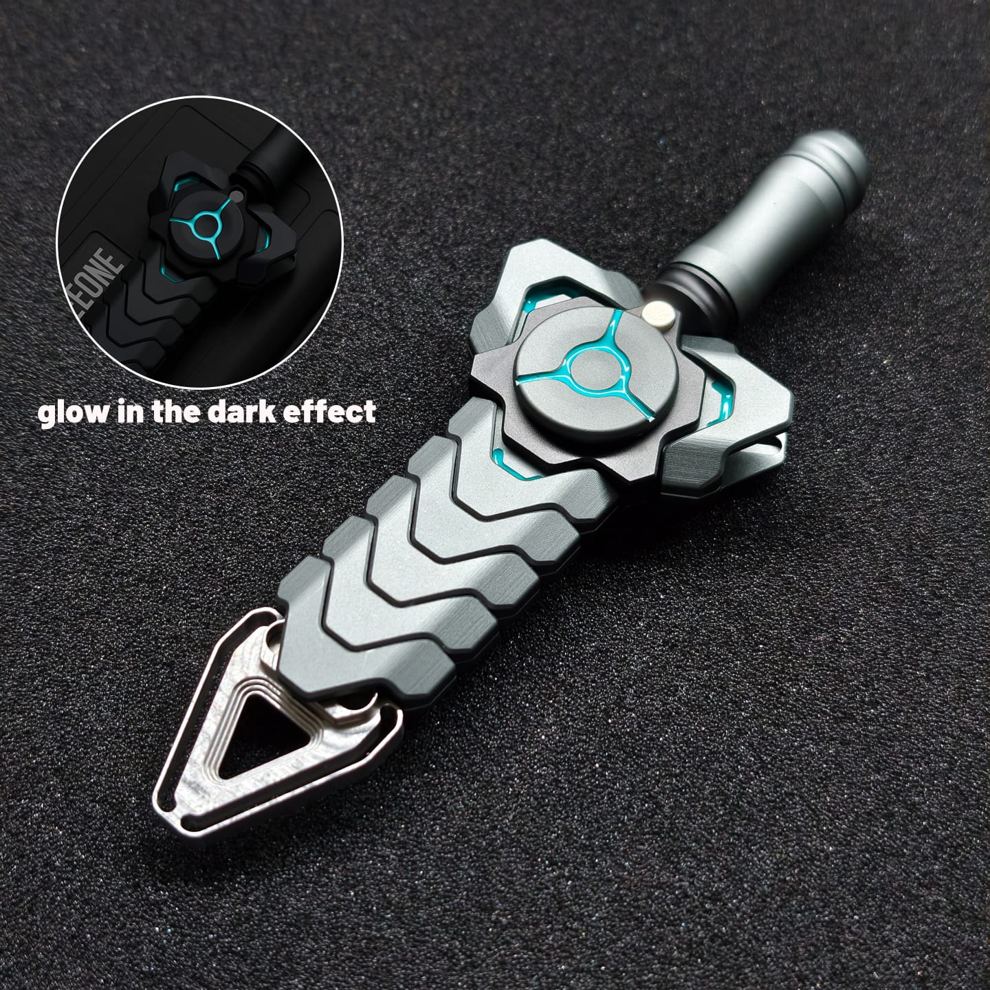 Sky Nest EDC 只禁优惠代码 Rattlesnake Sword Aluminum main body + Blue Glow Lines + Titanium Tuning Fork (ships in 3 days)