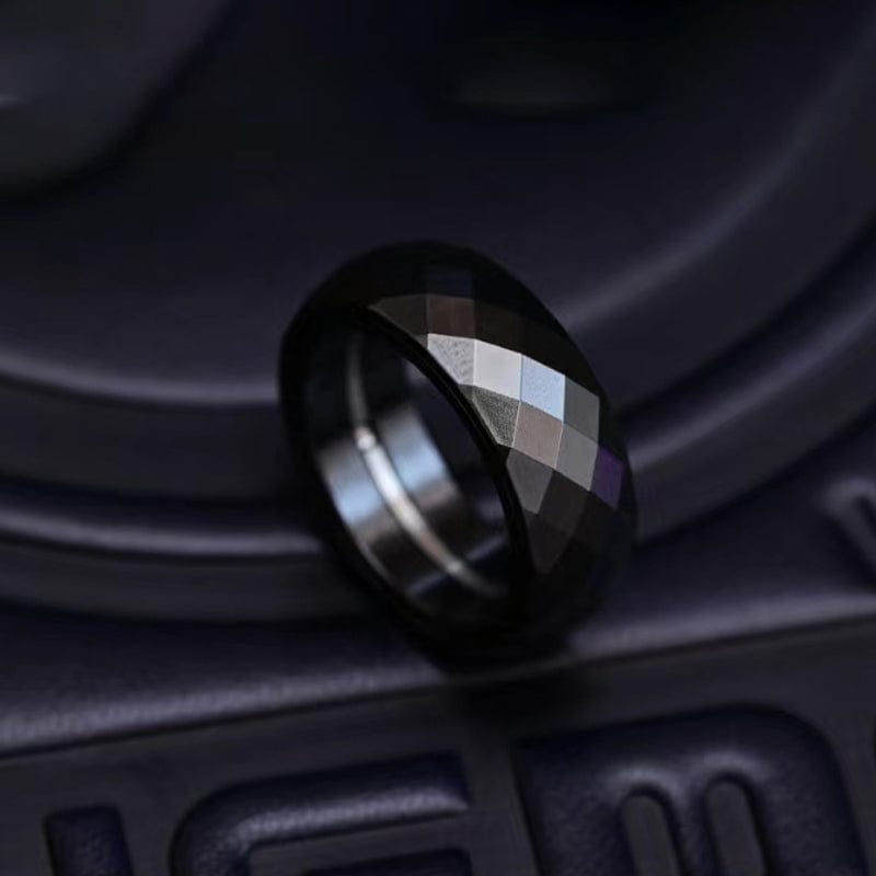 YEDC Haptic Coin Pig Ring (Black diamond)