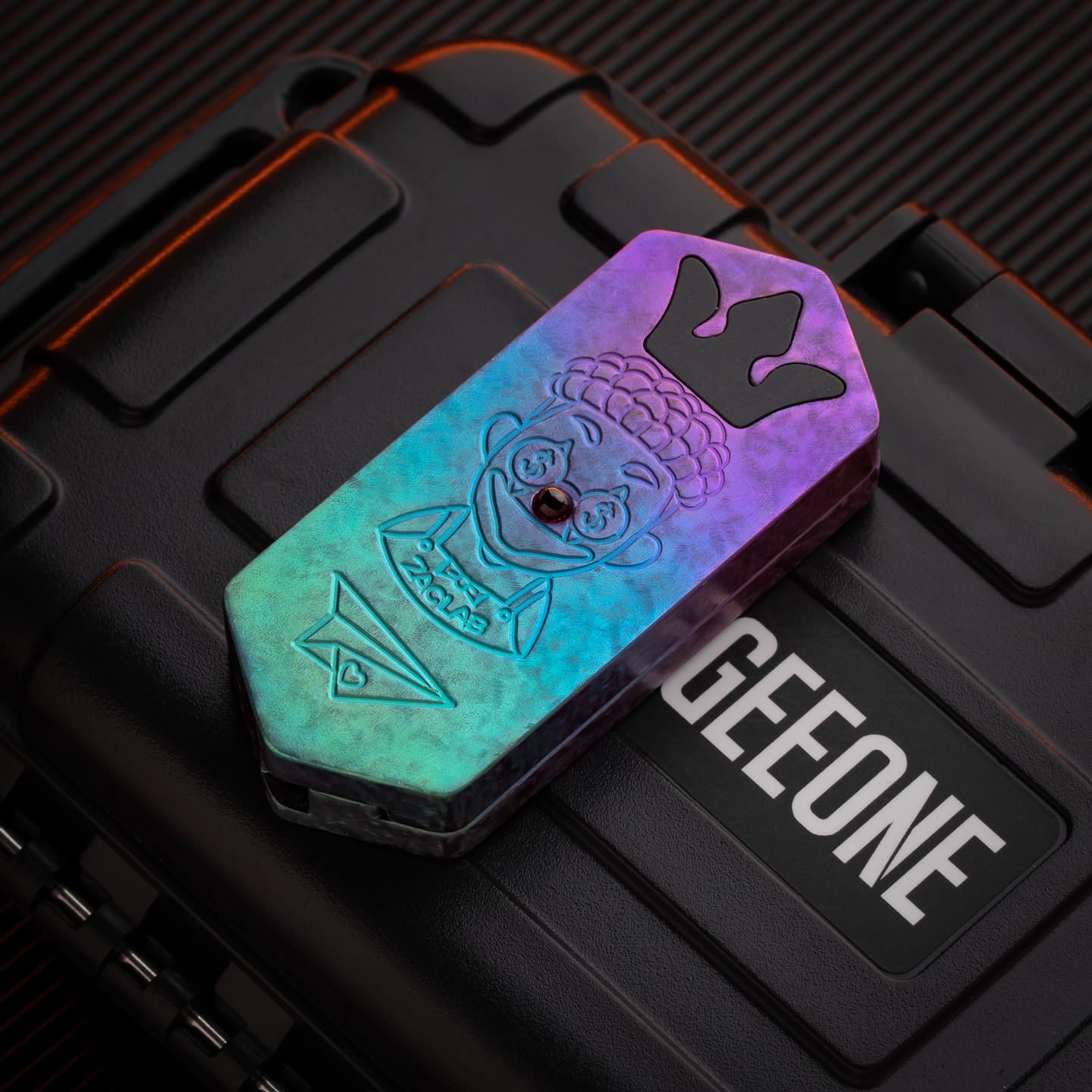 ZacLab Fidget Slider Plane Crystal Titanium-purple blue