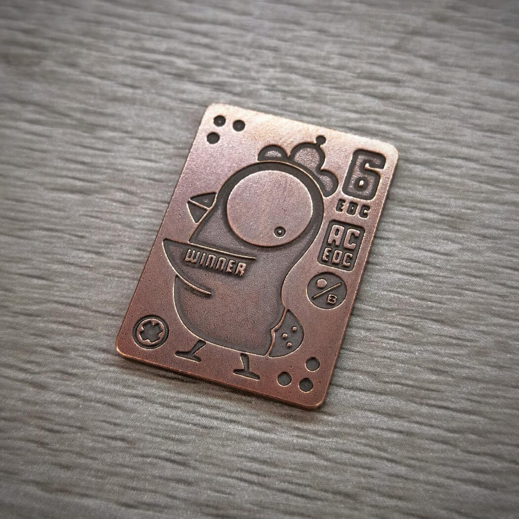 ACEdc Fidget Slider Stamp Copper Vintage OB Chick (only patch)